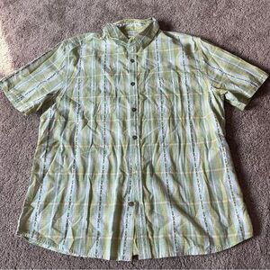 Carbon 2 Cobalt Men's Large Cotton Plaid Button-down Shirt.